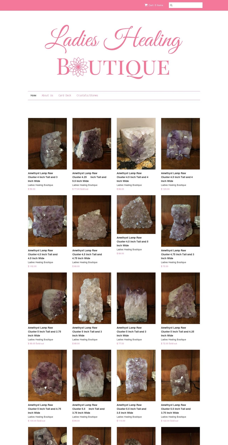 ladieshealingboutique.com shopify website screenshot