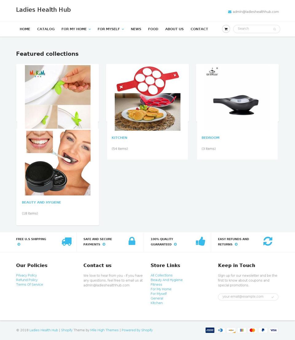ladieshealthhub.com — Shopify storefront screenshot