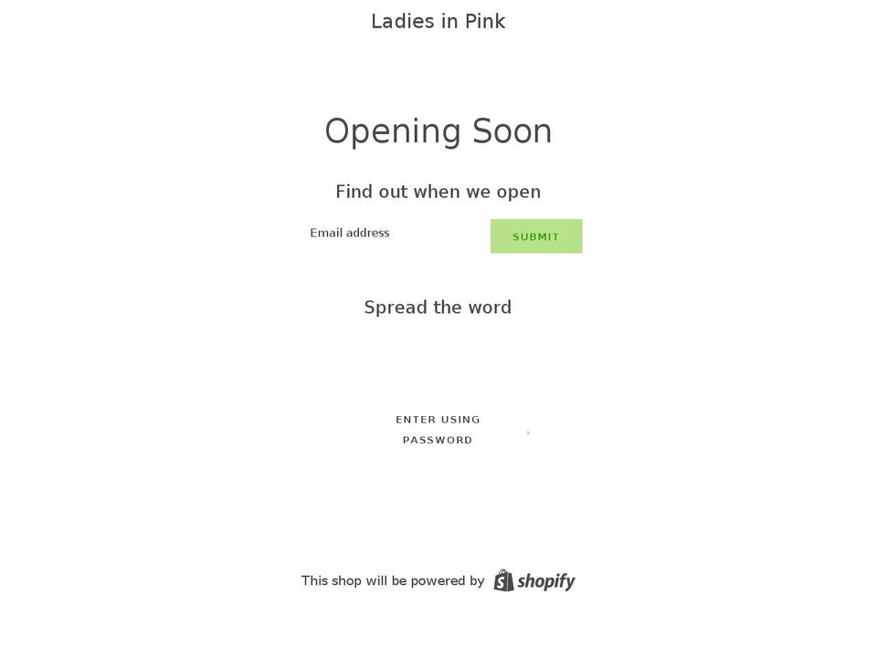 ladiesinpinkshopping.com — Shopify storefront screenshot