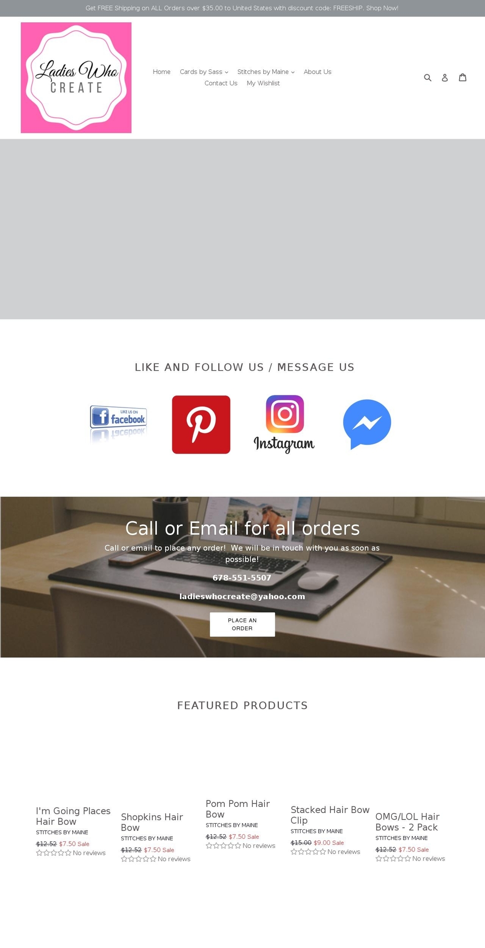 ladieswhocreate.com — Shopify storefront screenshot