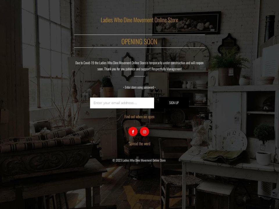 ladieswhodinemovement.com — Shopify storefront screenshot