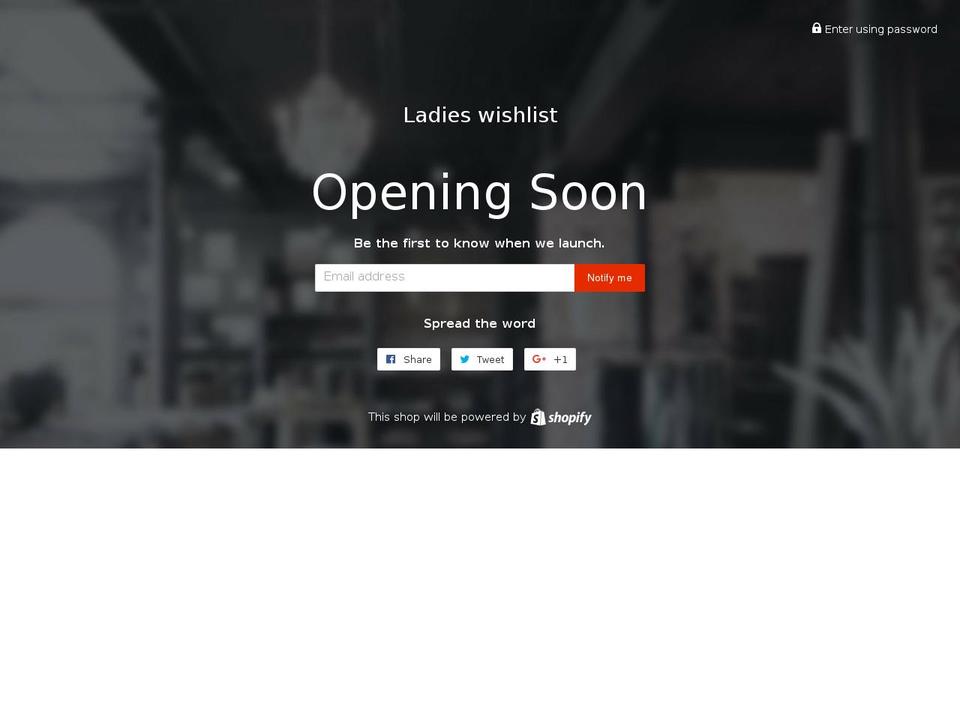ladieswishlist.com — Shopify storefront screenshot