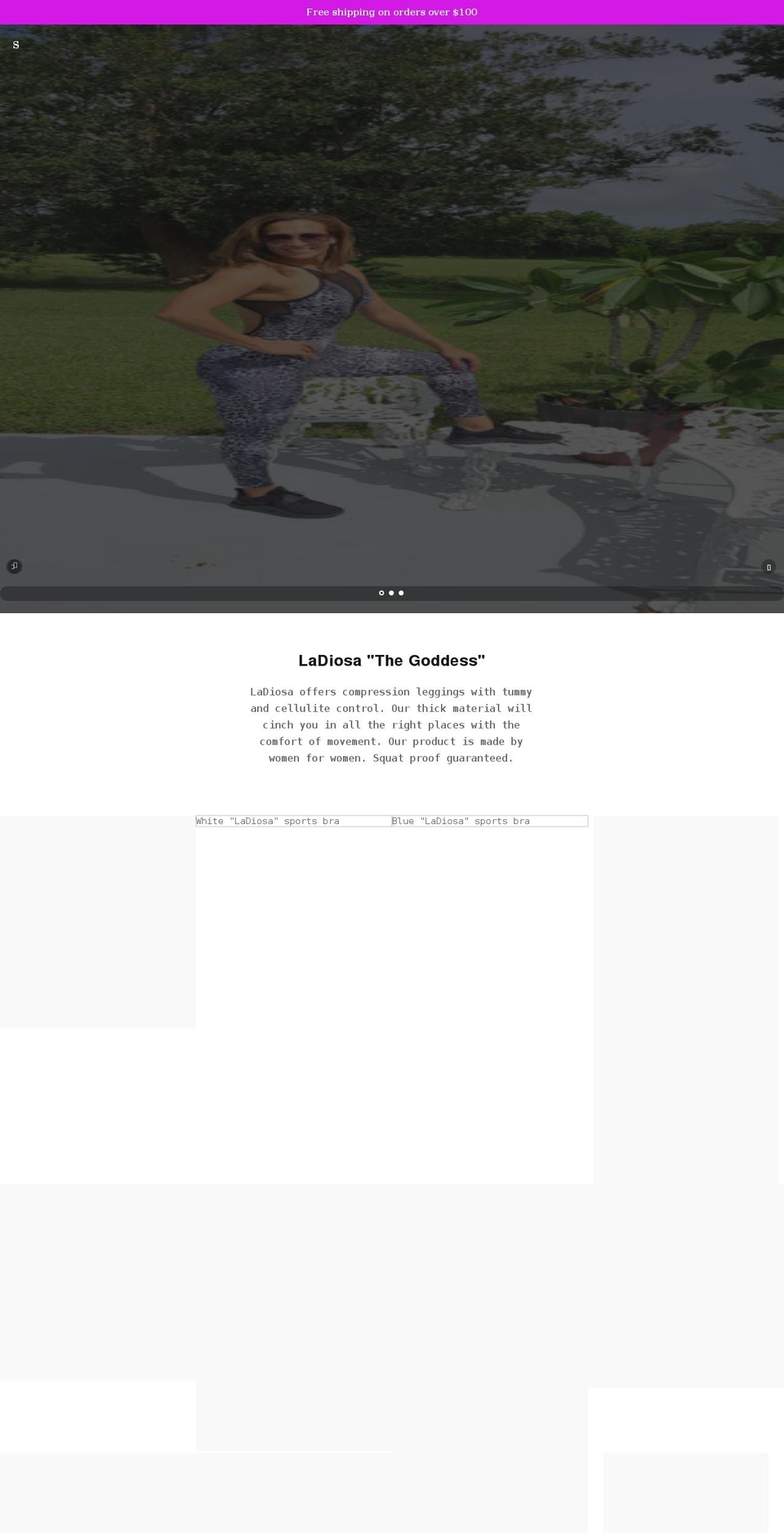 ladiosashop.com shopify website screenshot