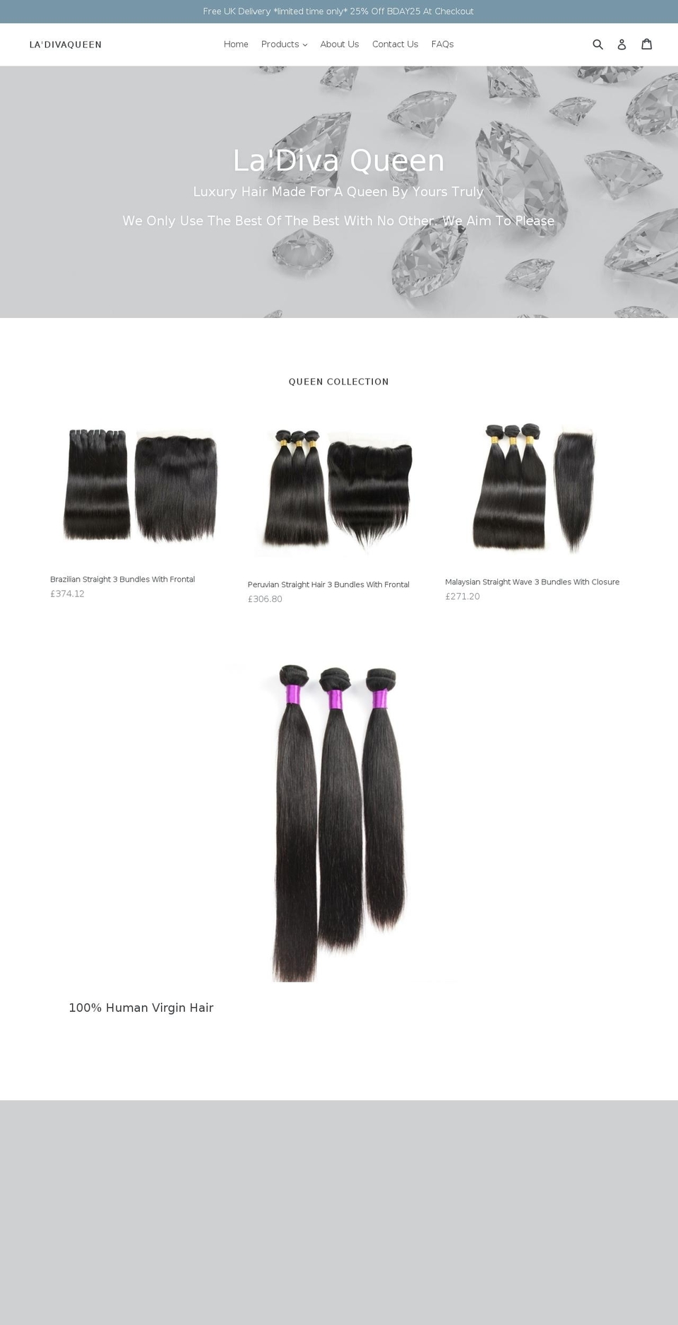 ladivaqueen.com — Shopify storefront screenshot