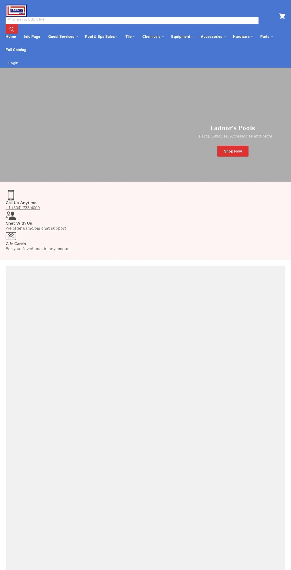 ladnerspools.com shopify website screenshot