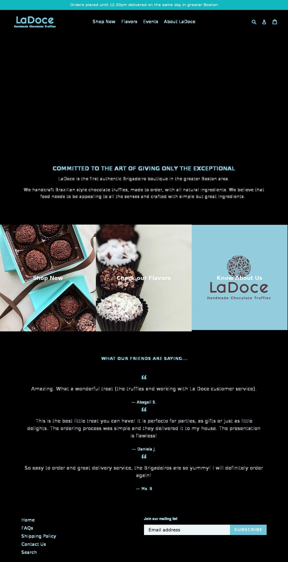 ladocechocolate.com — Shopify storefront screenshot