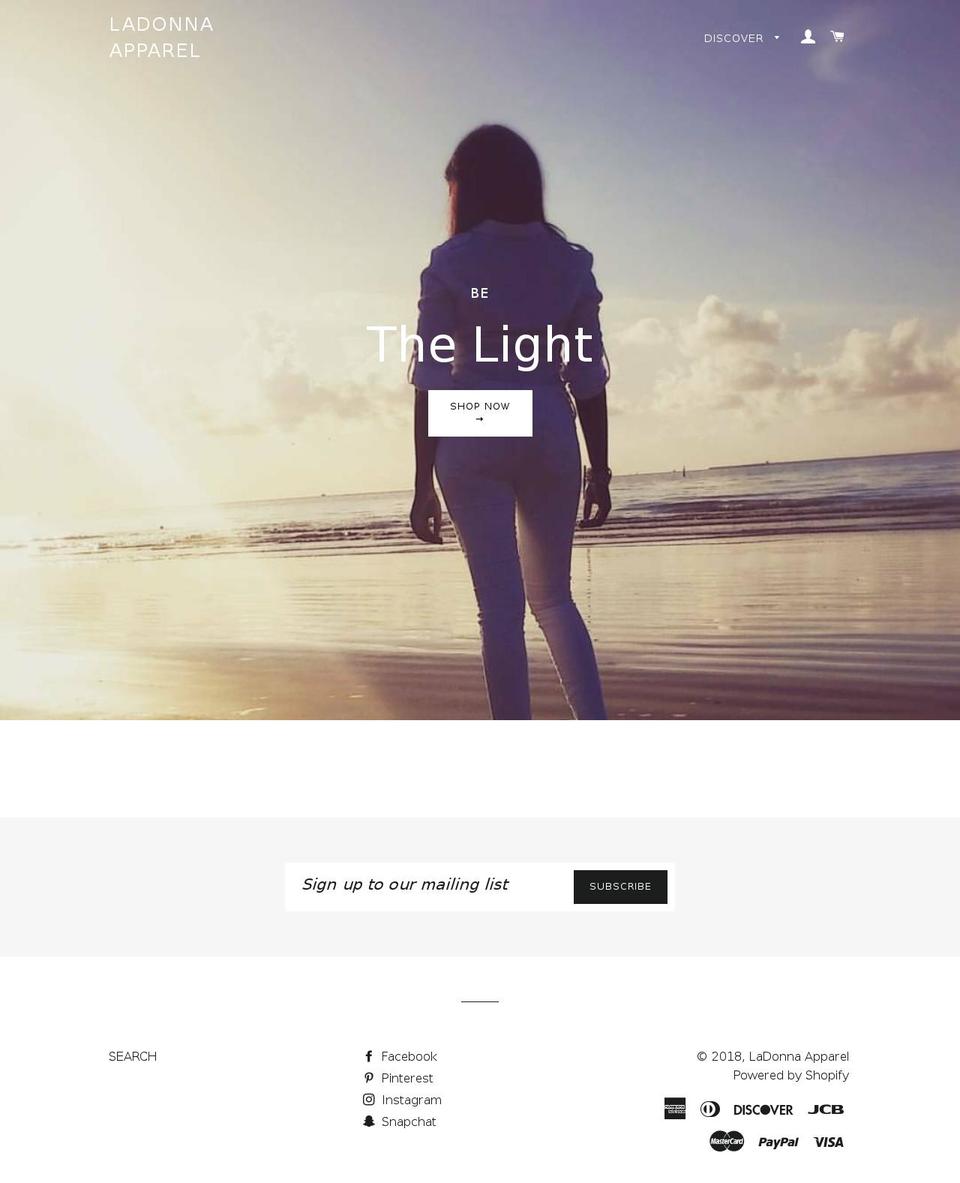 ladonnaapparel.com shopify website screenshot