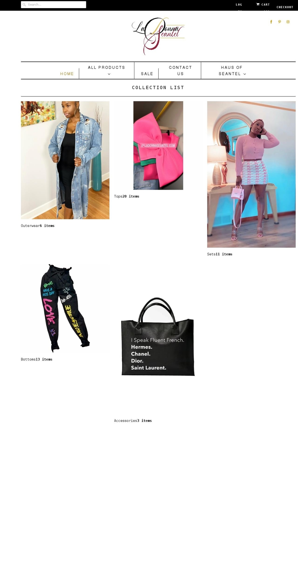 ladonnaseantel.com shopify website screenshot