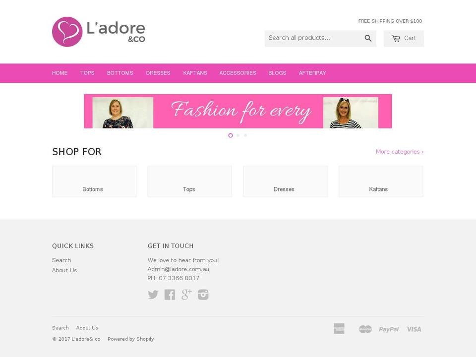 ladore.com.au shopify website screenshot