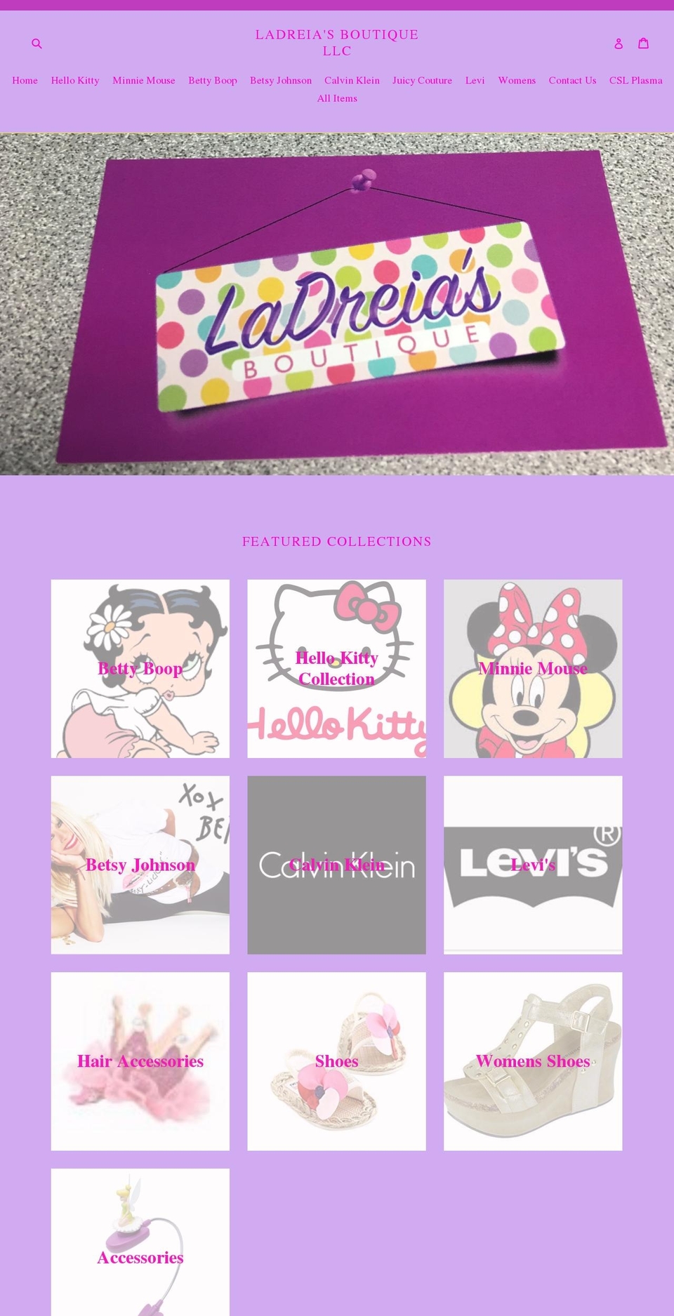 ladreias-boutiquellc.com — Shopify storefront screenshot