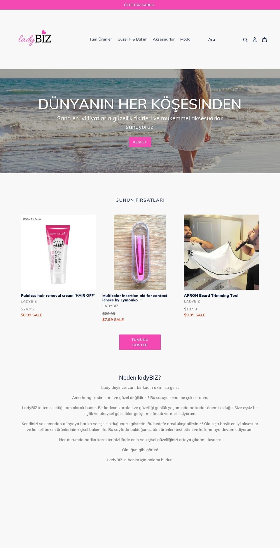 lady-biz.com — Shopify storefront screenshot