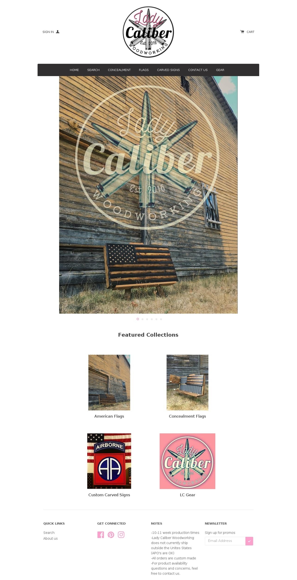 lady-caliber.com shopify website screenshot