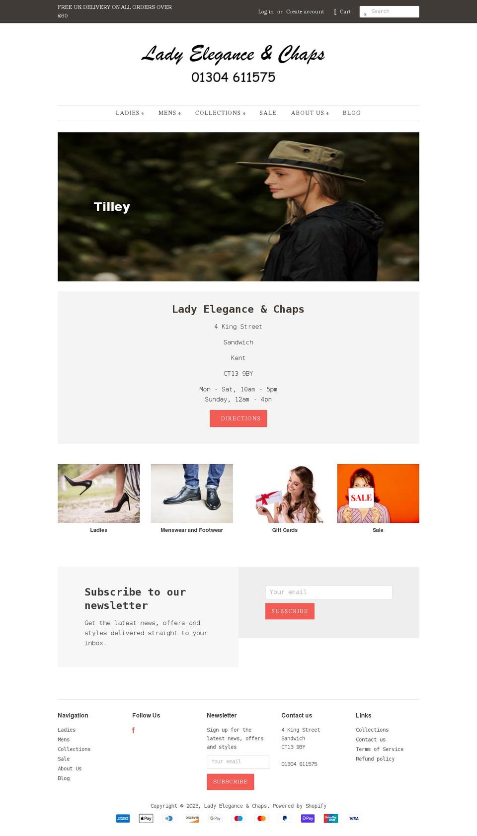 lady-elegance.co.uk shopify website screenshot