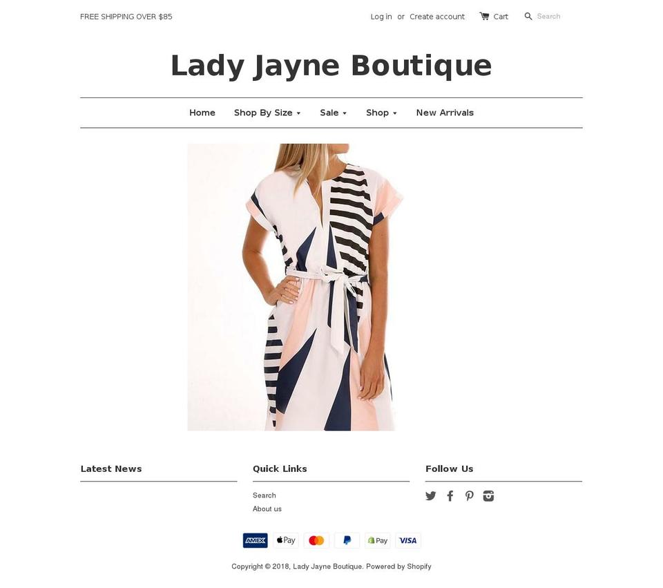lady-jayne-boutique.com — Shopify storefront screenshot