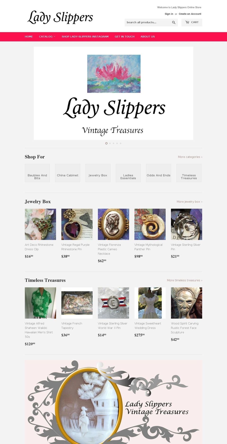 lady-slippers.com — Shopify storefront screenshot