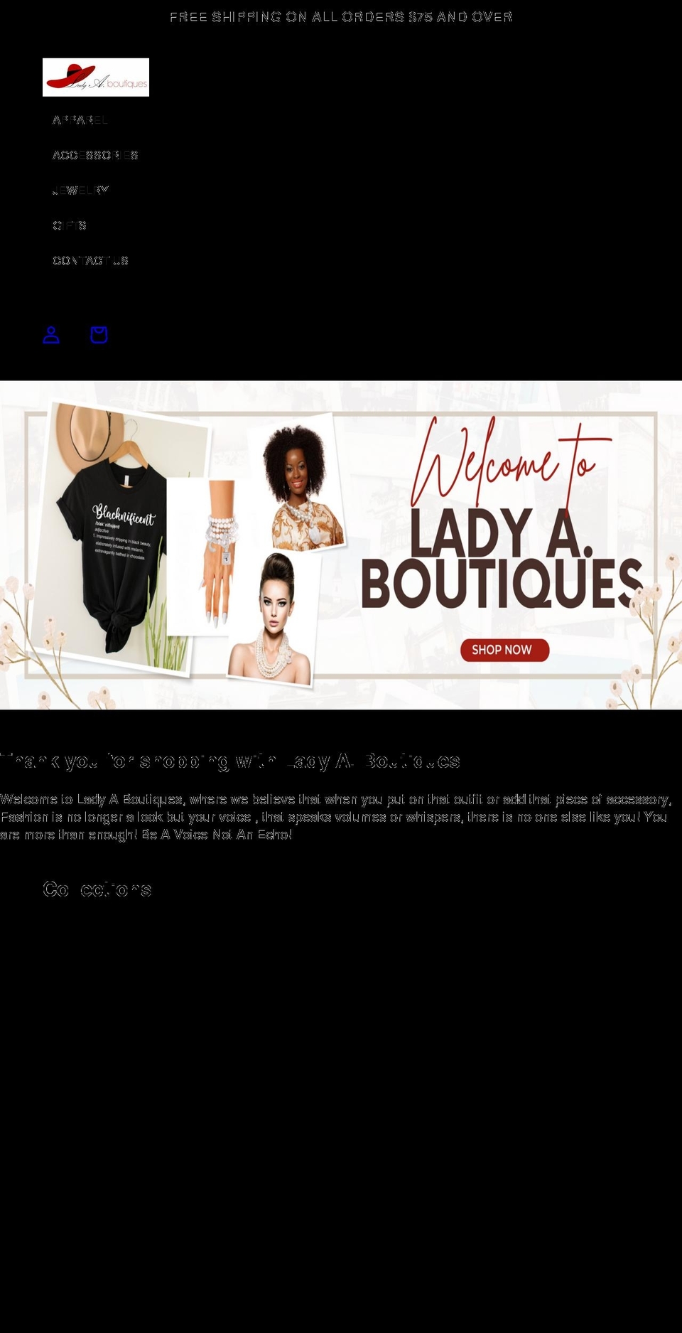 ladyaboutiques.com shopify website screenshot