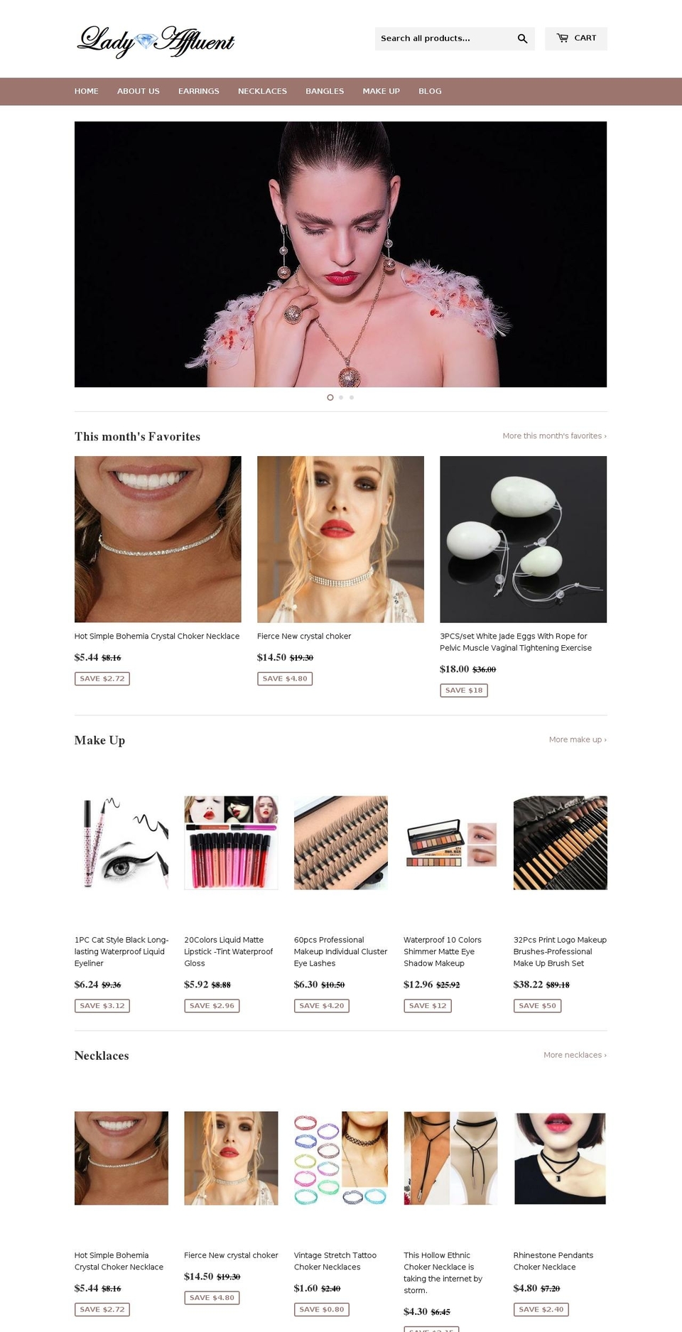 ladyaffluent.com — Shopify storefront screenshot