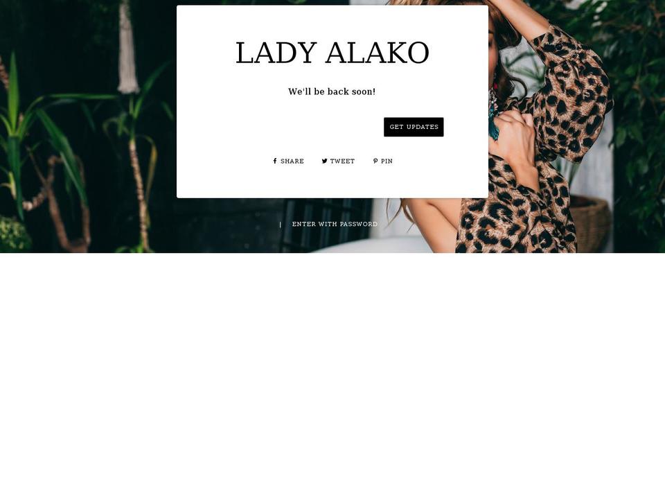 ladyalako.com — Shopify storefront screenshot