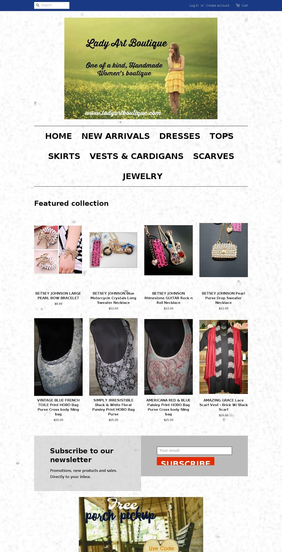 ladyartboutique.com shopify website screenshot