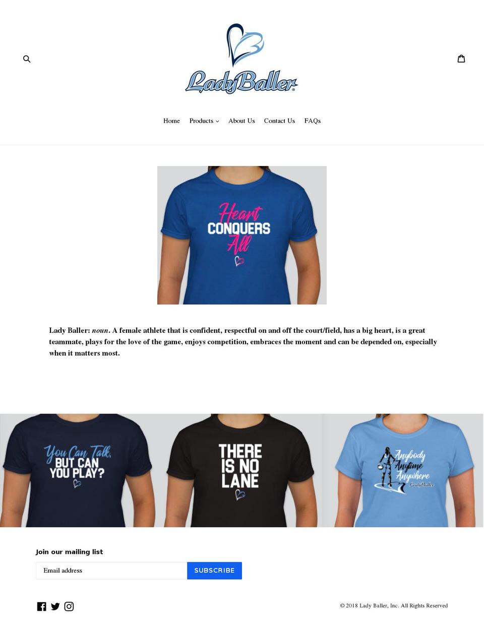 ladyballerbrand.com — Shopify storefront screenshot