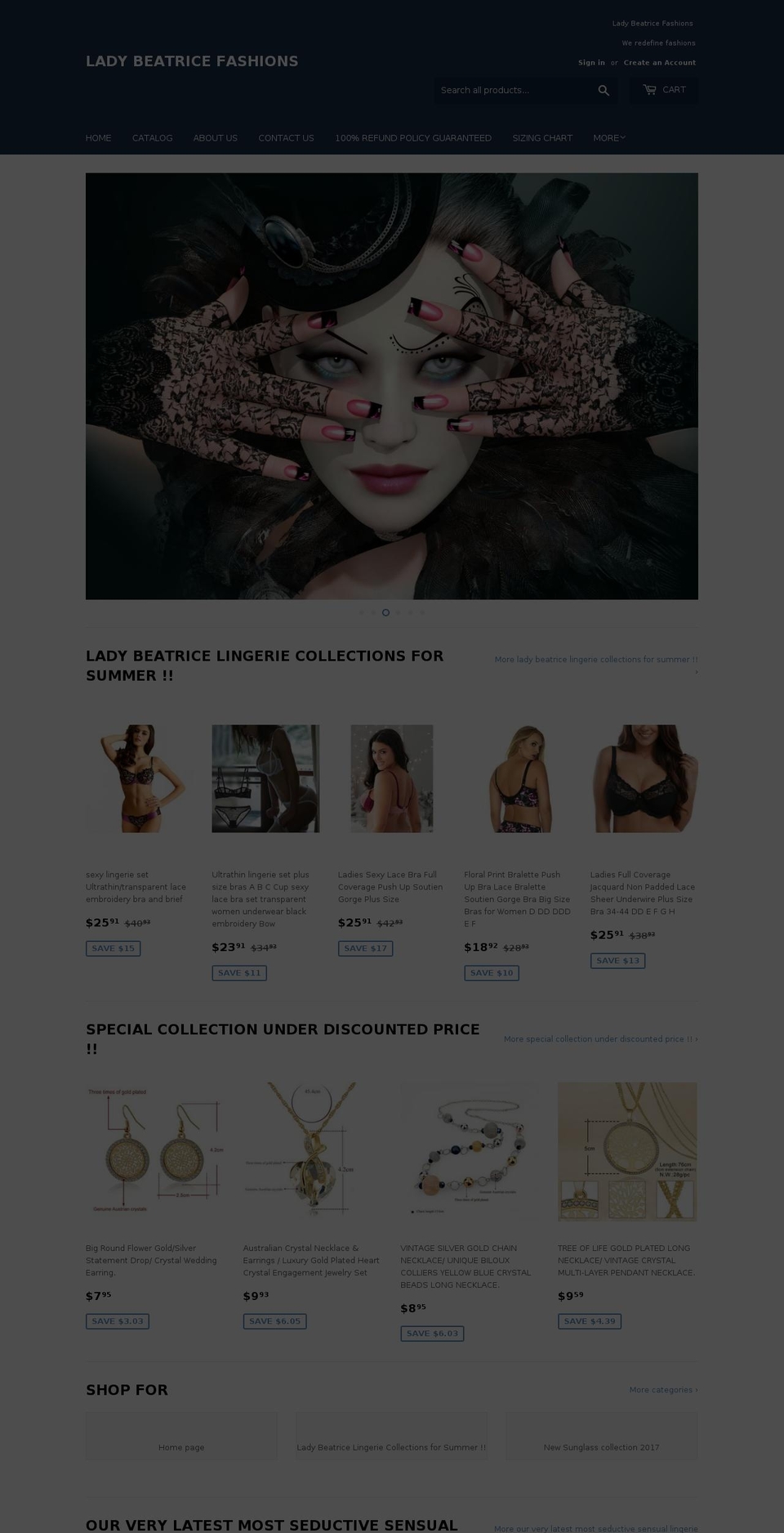 ladybeatricefashions.com shopify website screenshot