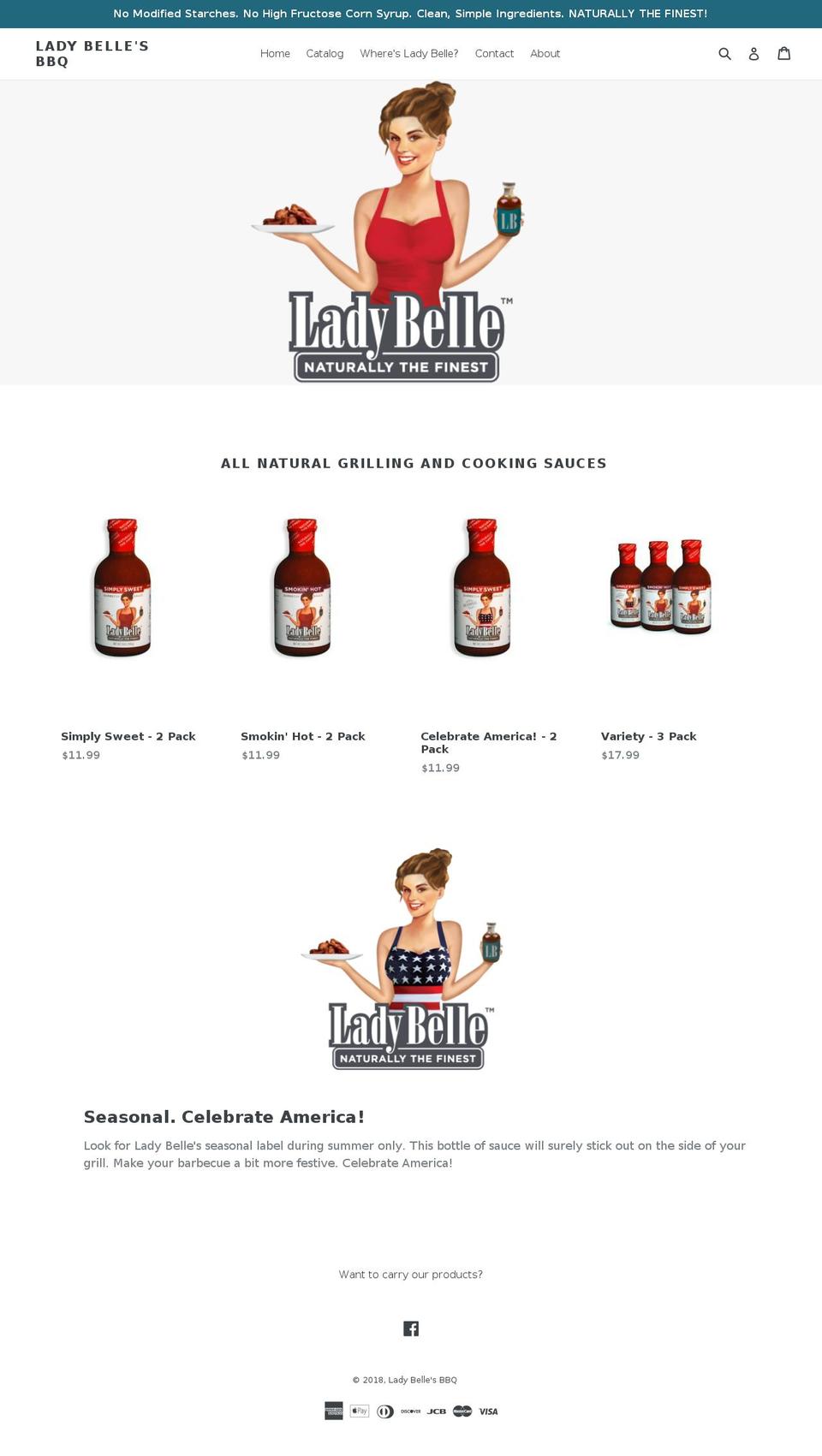ladybellebbq.com — Shopify storefront screenshot