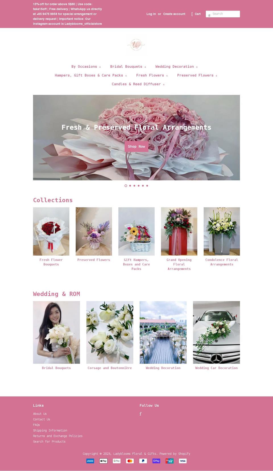 ladyblooms.com shopify website screenshot