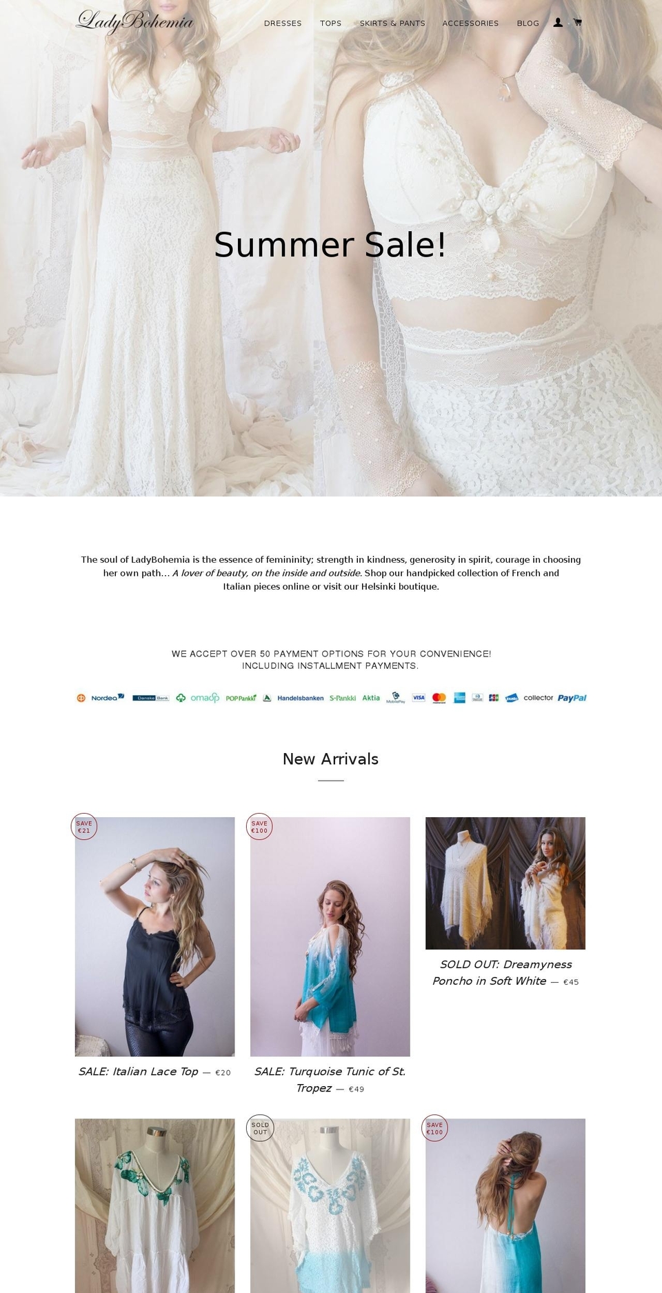 ladybohemiashop.com — Shopify storefront screenshot