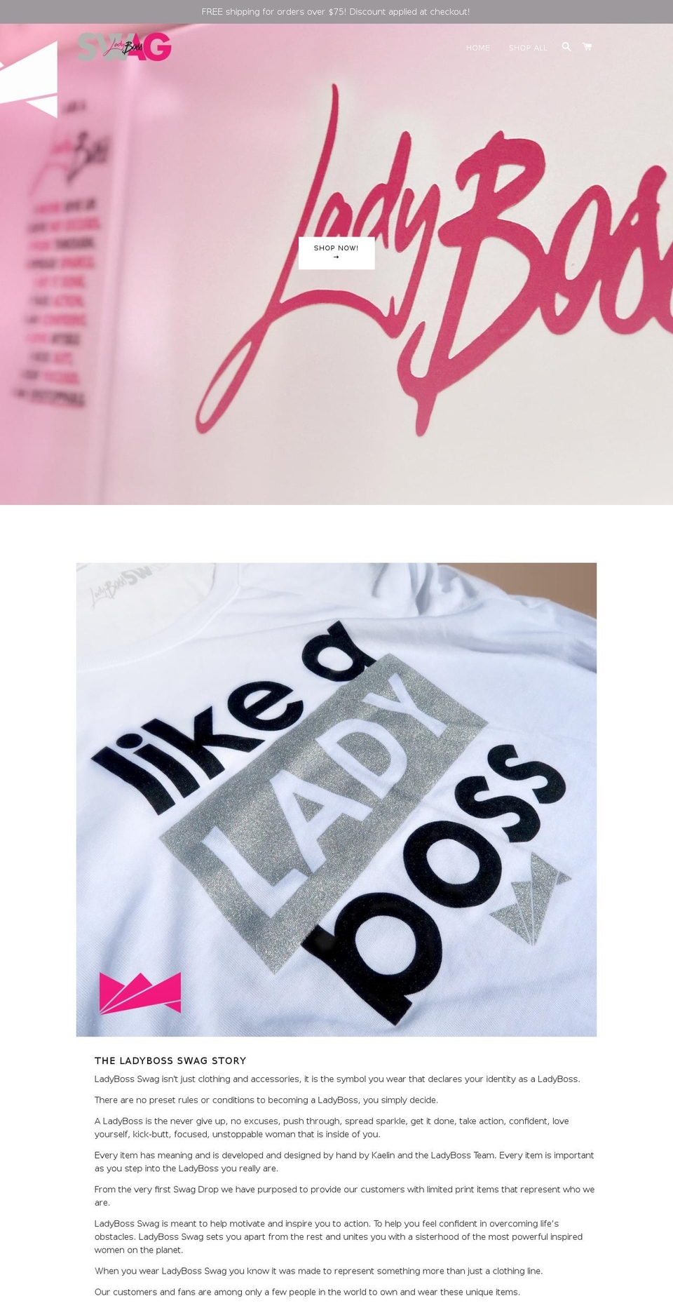 ladyboss.shop shopify website screenshot