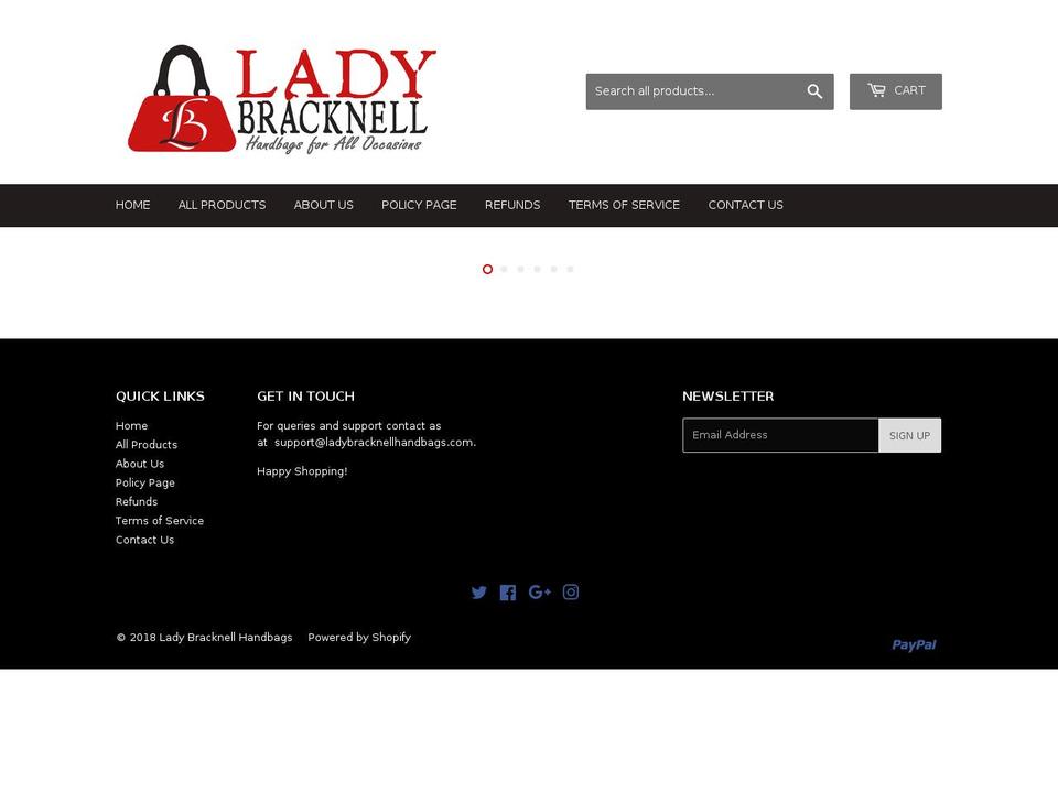 ladybracknellhandbags.com — Shopify storefront screenshot