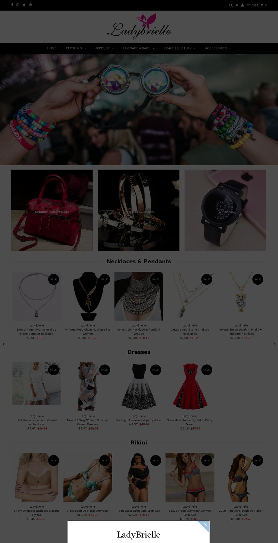 Wonify Shopify theme site example ladybrielle.com