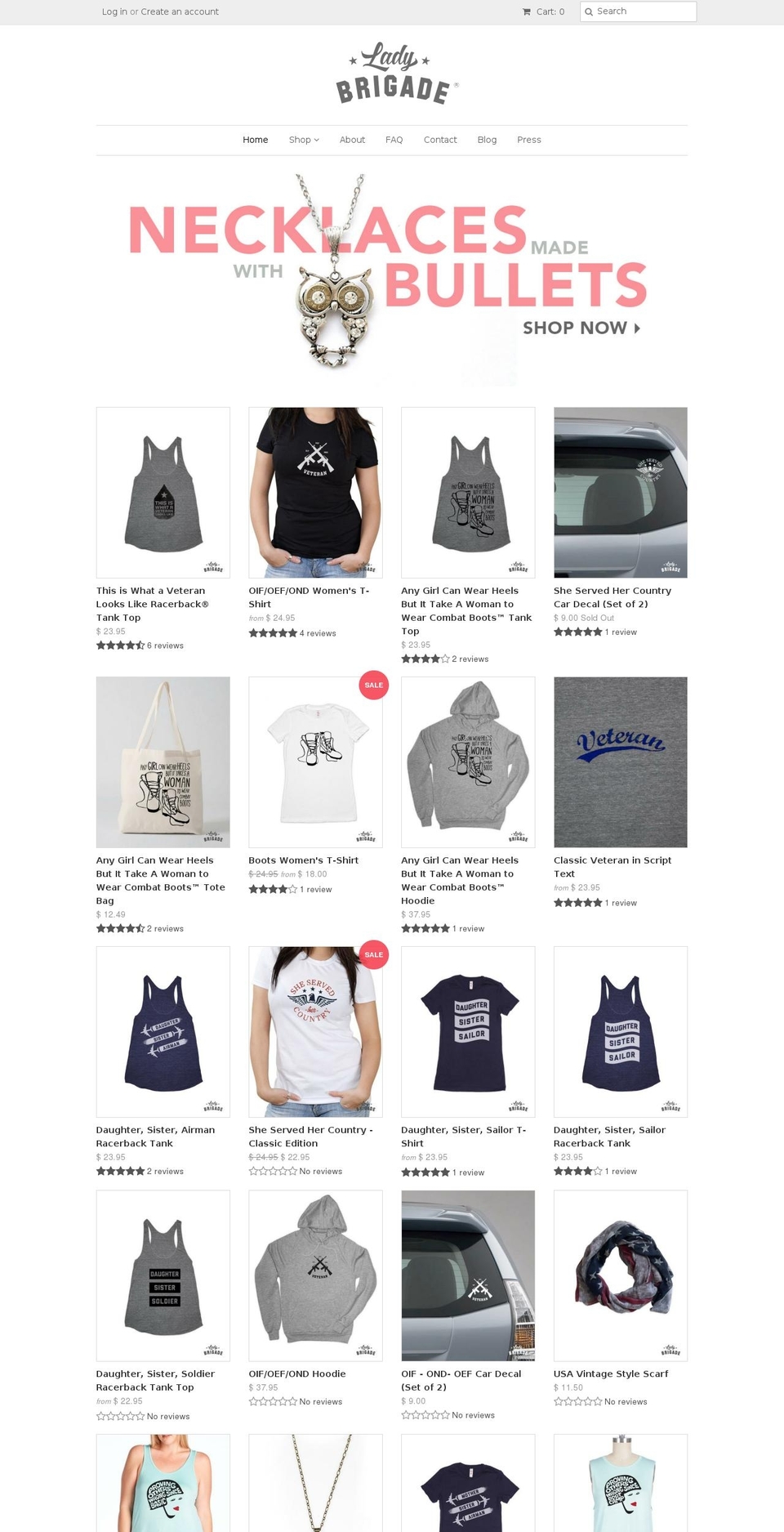 ladybrigade.com shopify website screenshot