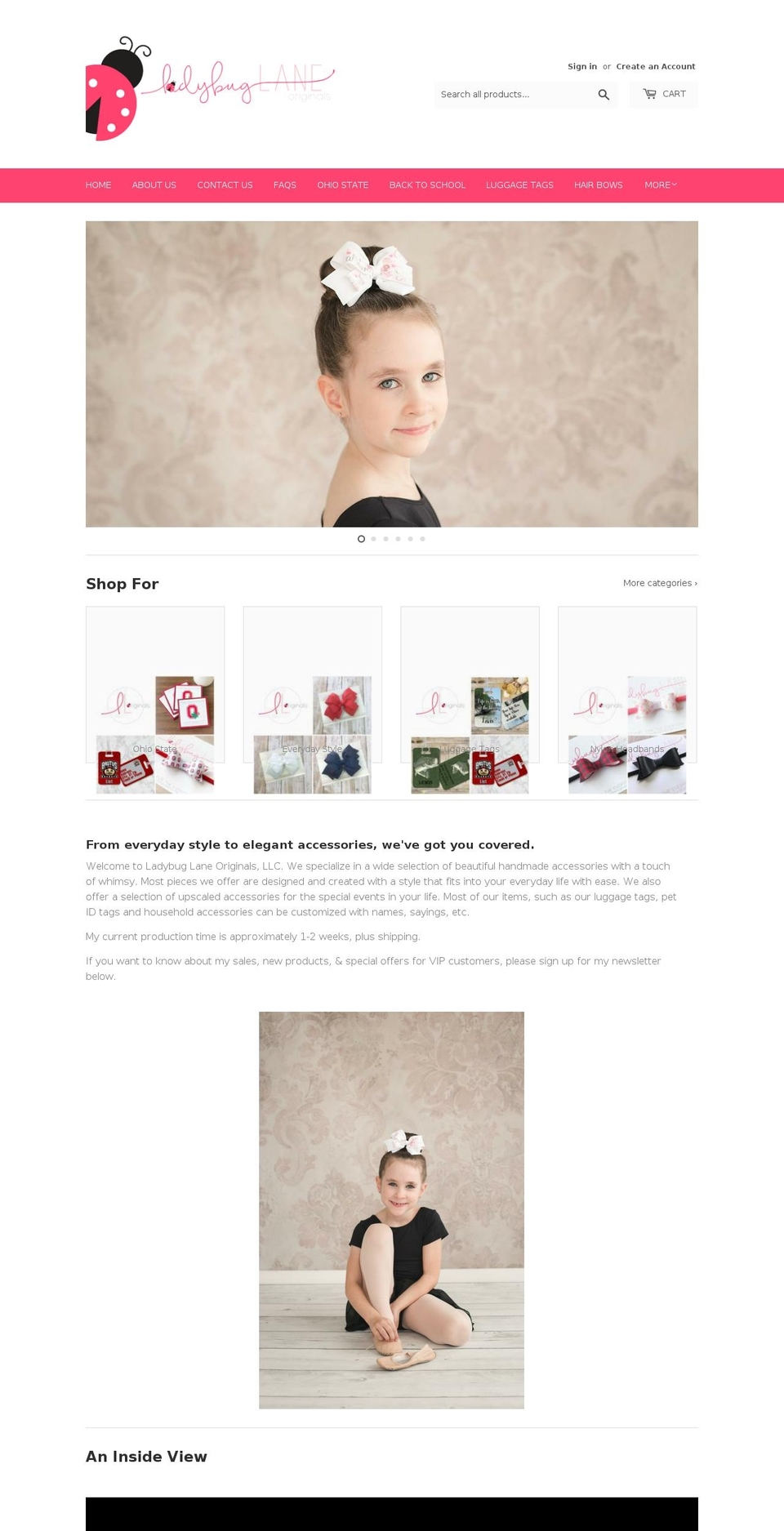 ladybuglaneoriginals.com — Shopify storefront screenshot