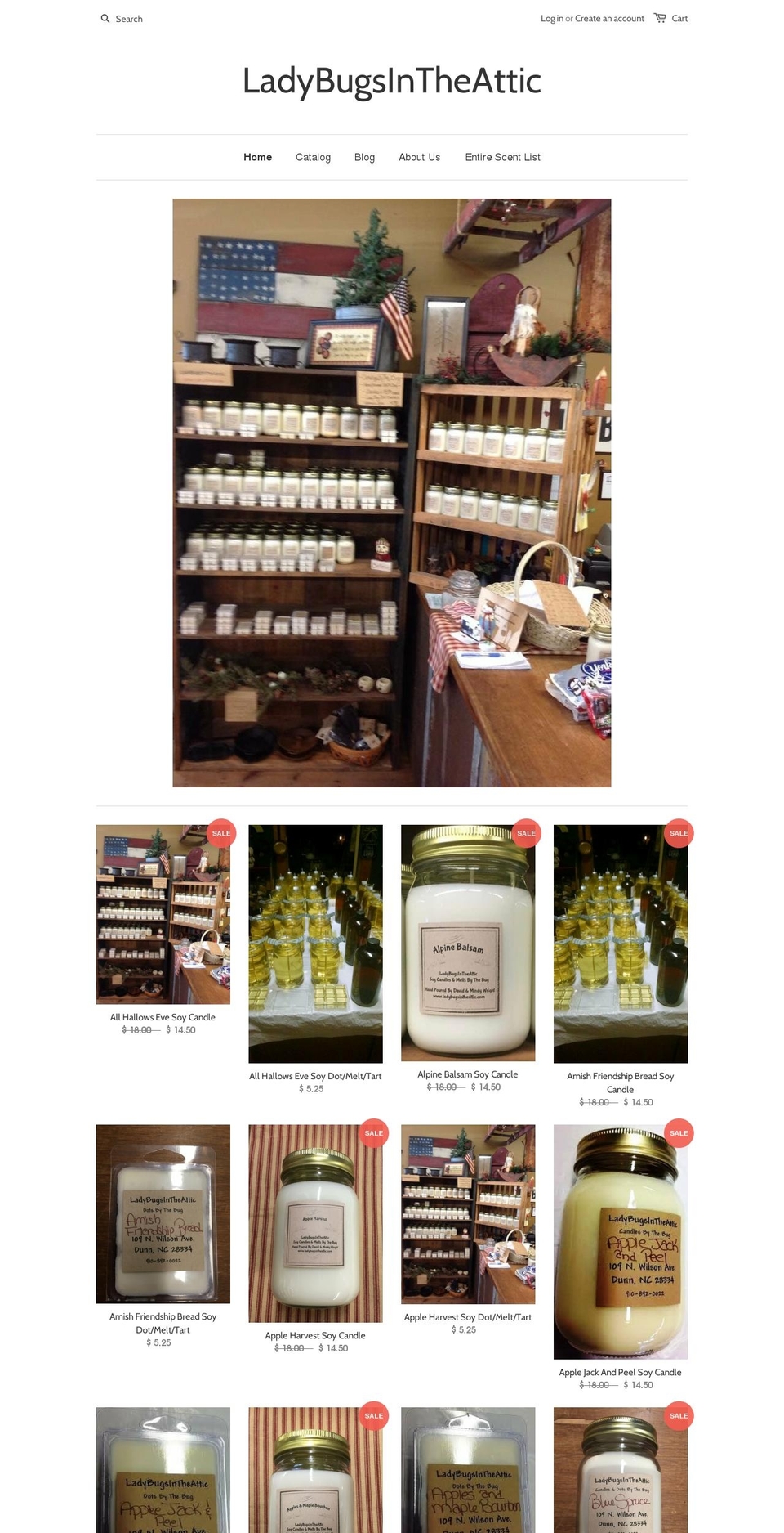 ladybugsintheattic.com — Shopify storefront screenshot