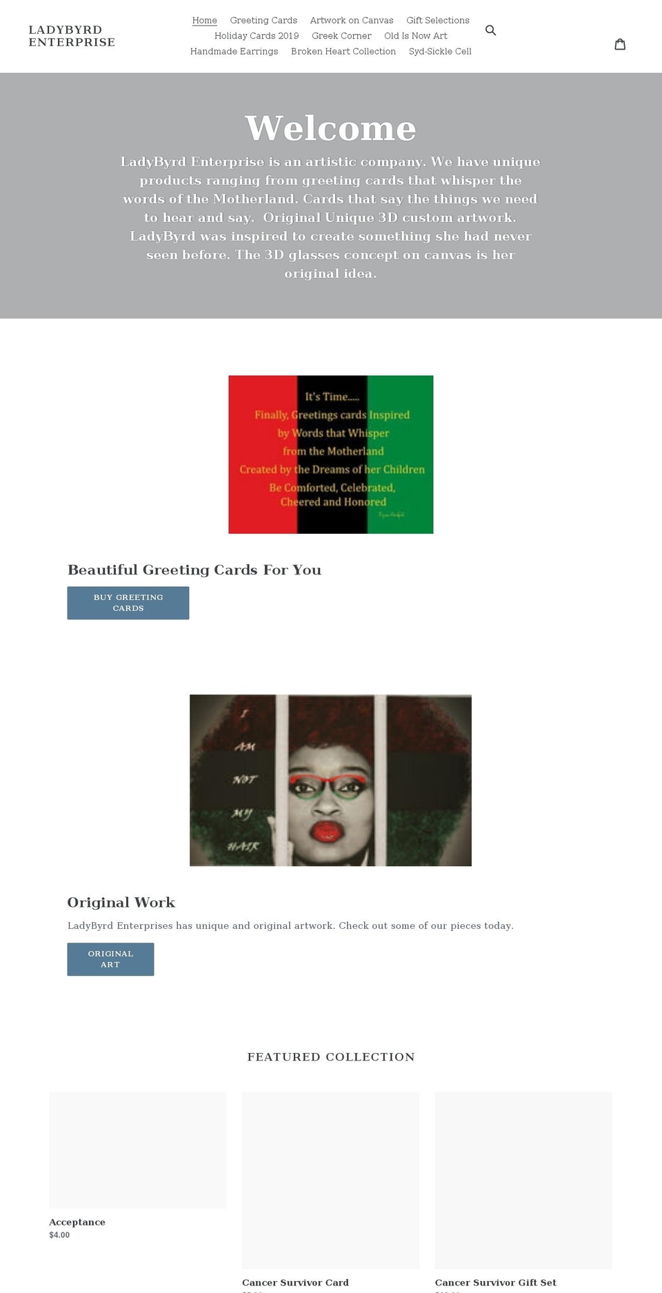 ladybyrdenterprise.com shopify website screenshot