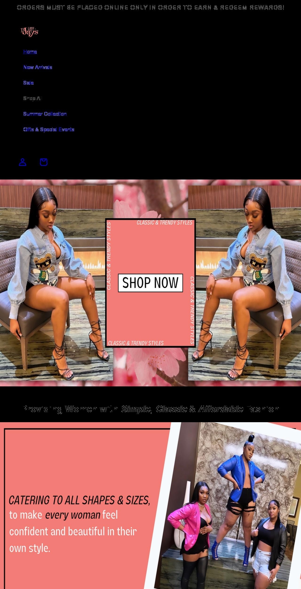 ladydjays.com shopify website screenshot