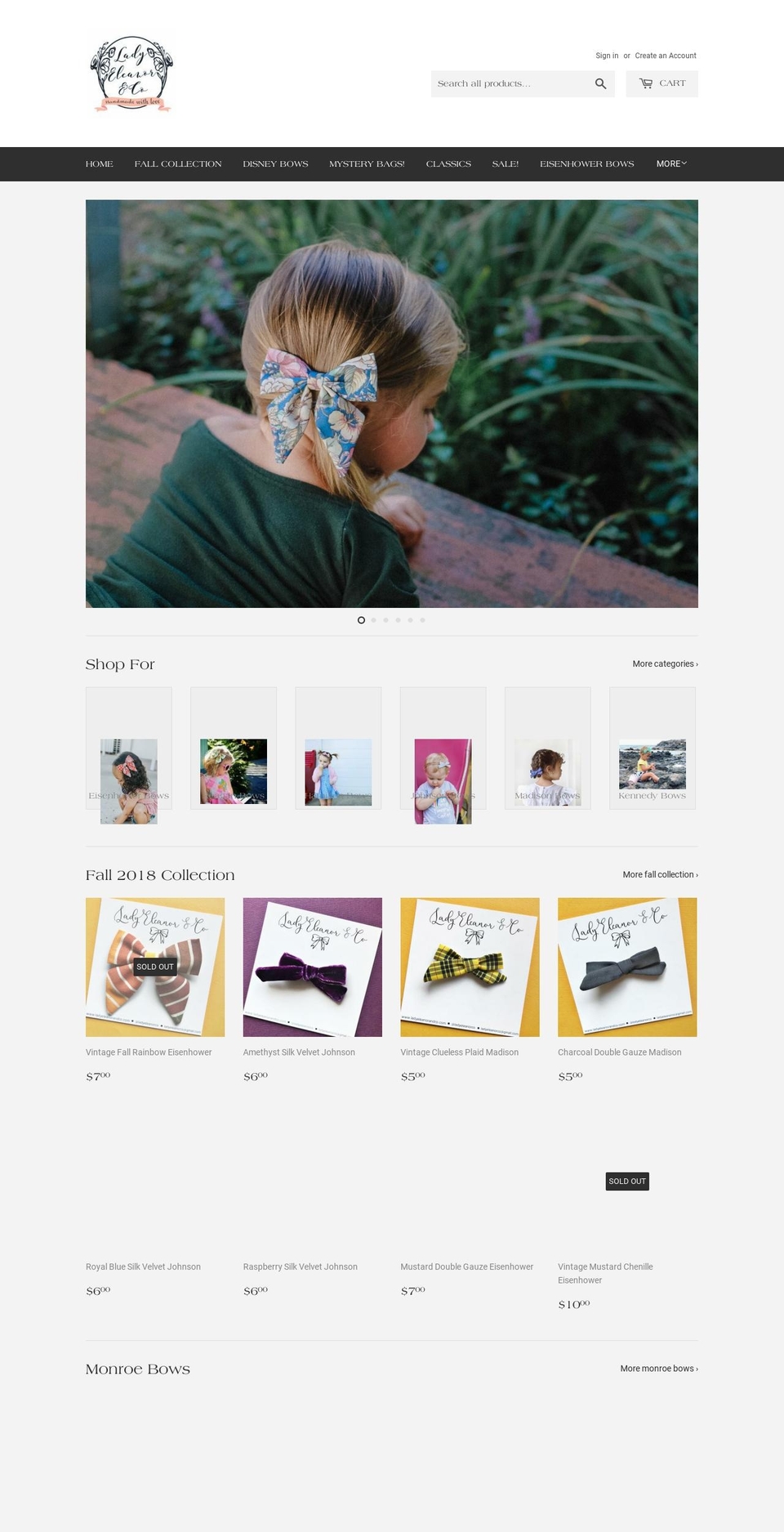ladyeleanorandco.com — Shopify storefront screenshot