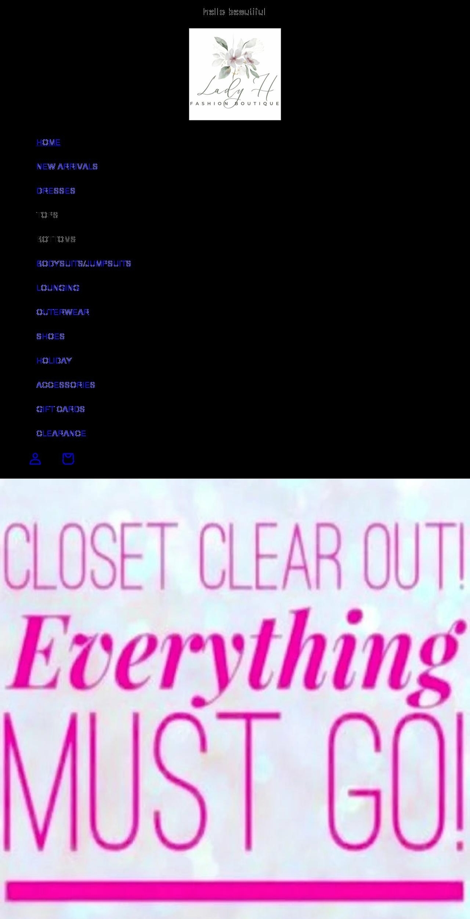 ladyhboutique.com shopify website screenshot