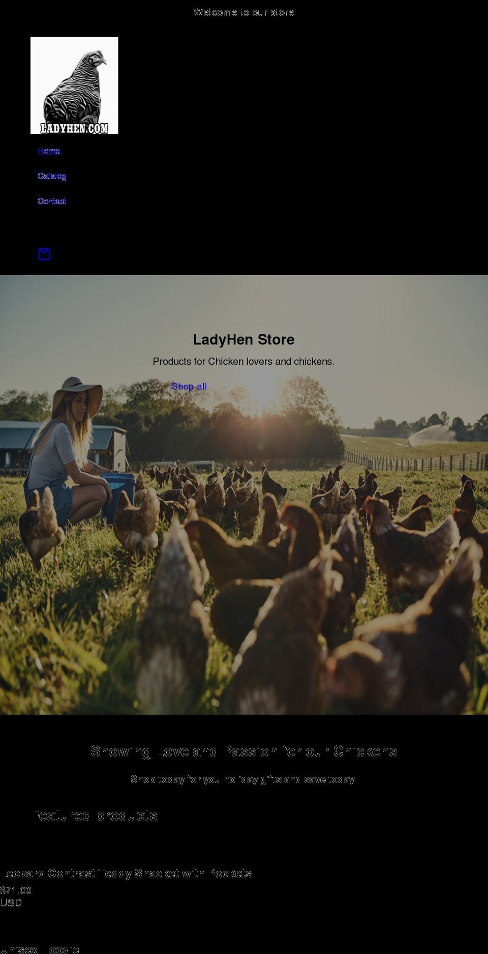 ladyhen.com shopify website screenshot