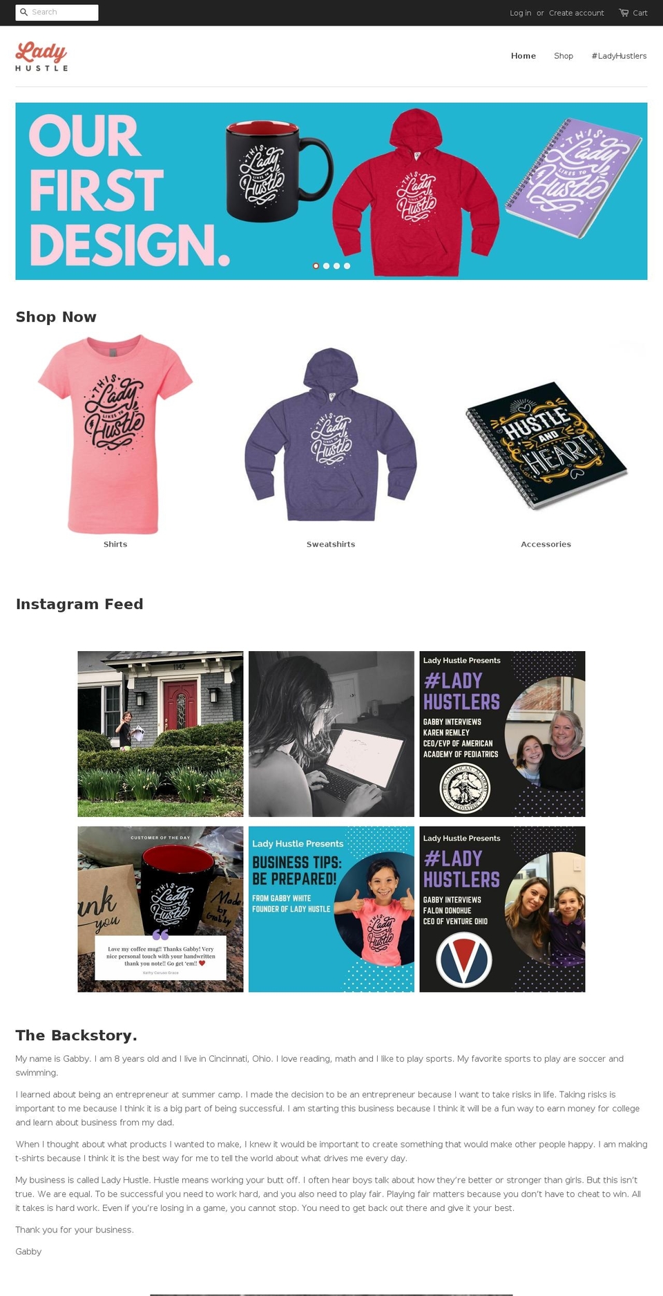 ladyhustle.com — Shopify storefront screenshot