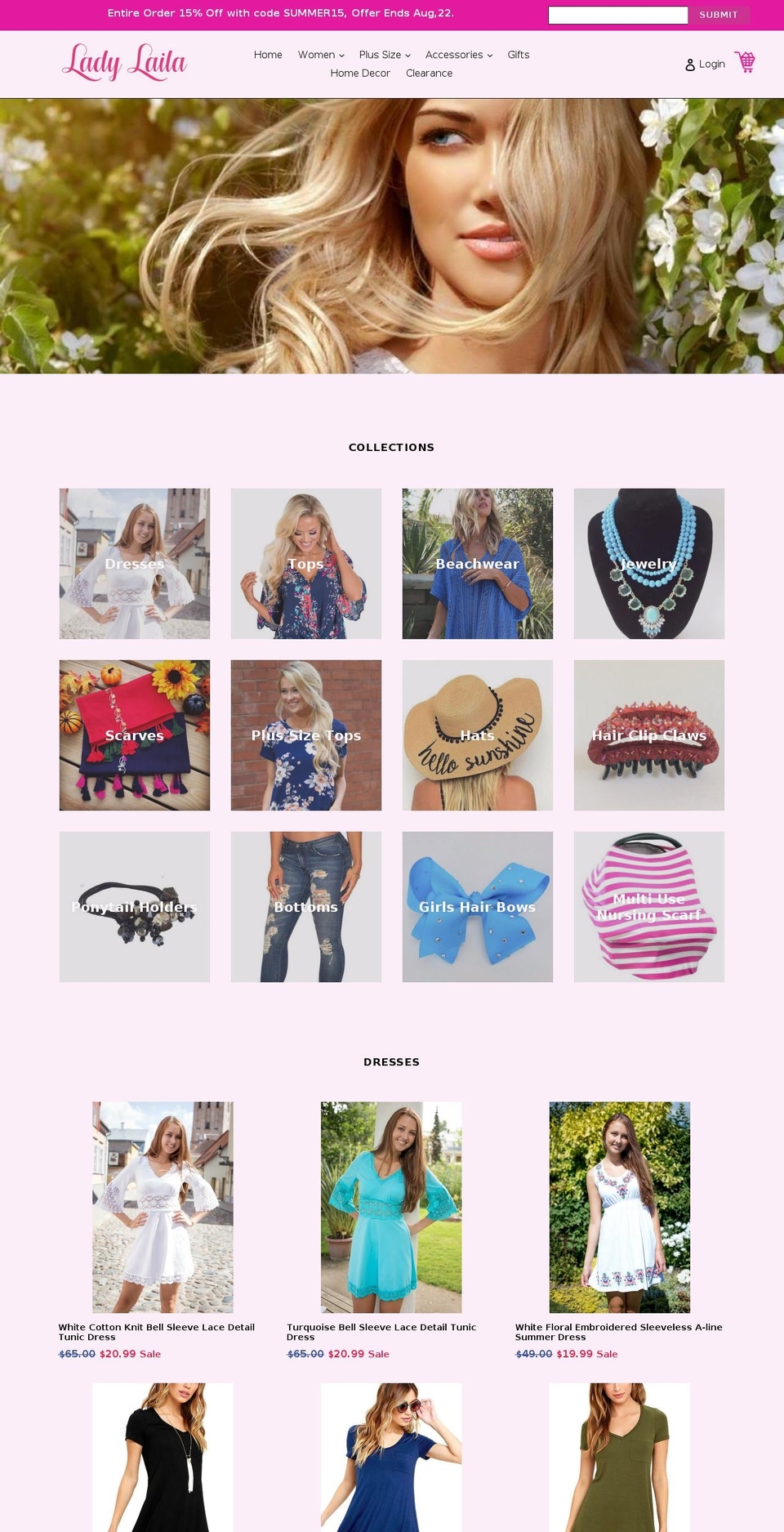 ladylaila.com — Shopify storefront screenshot
