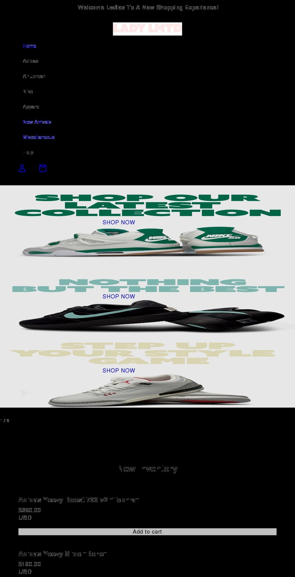 ladylmtd.com shopify website screenshot