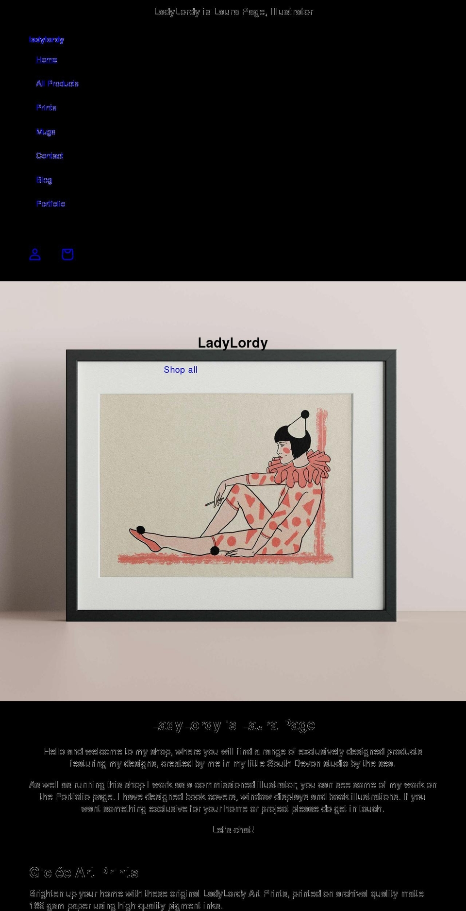 ladylordy.com shopify website screenshot