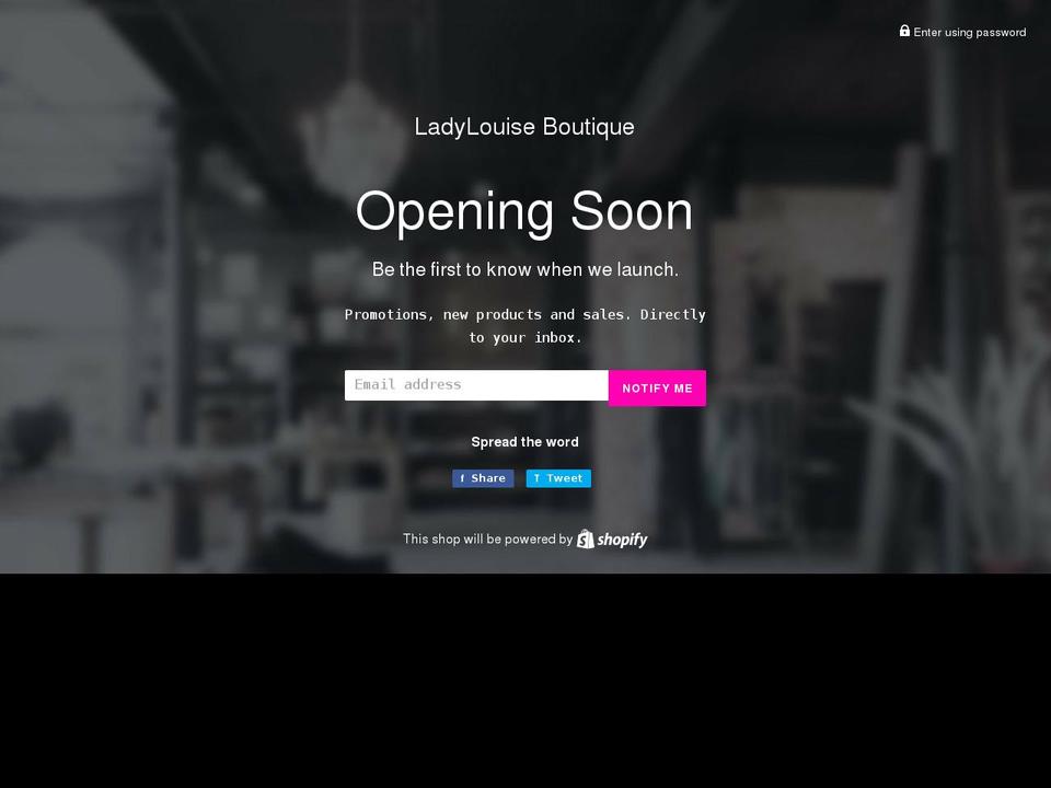 ladylouiseboutique.com shopify website screenshot