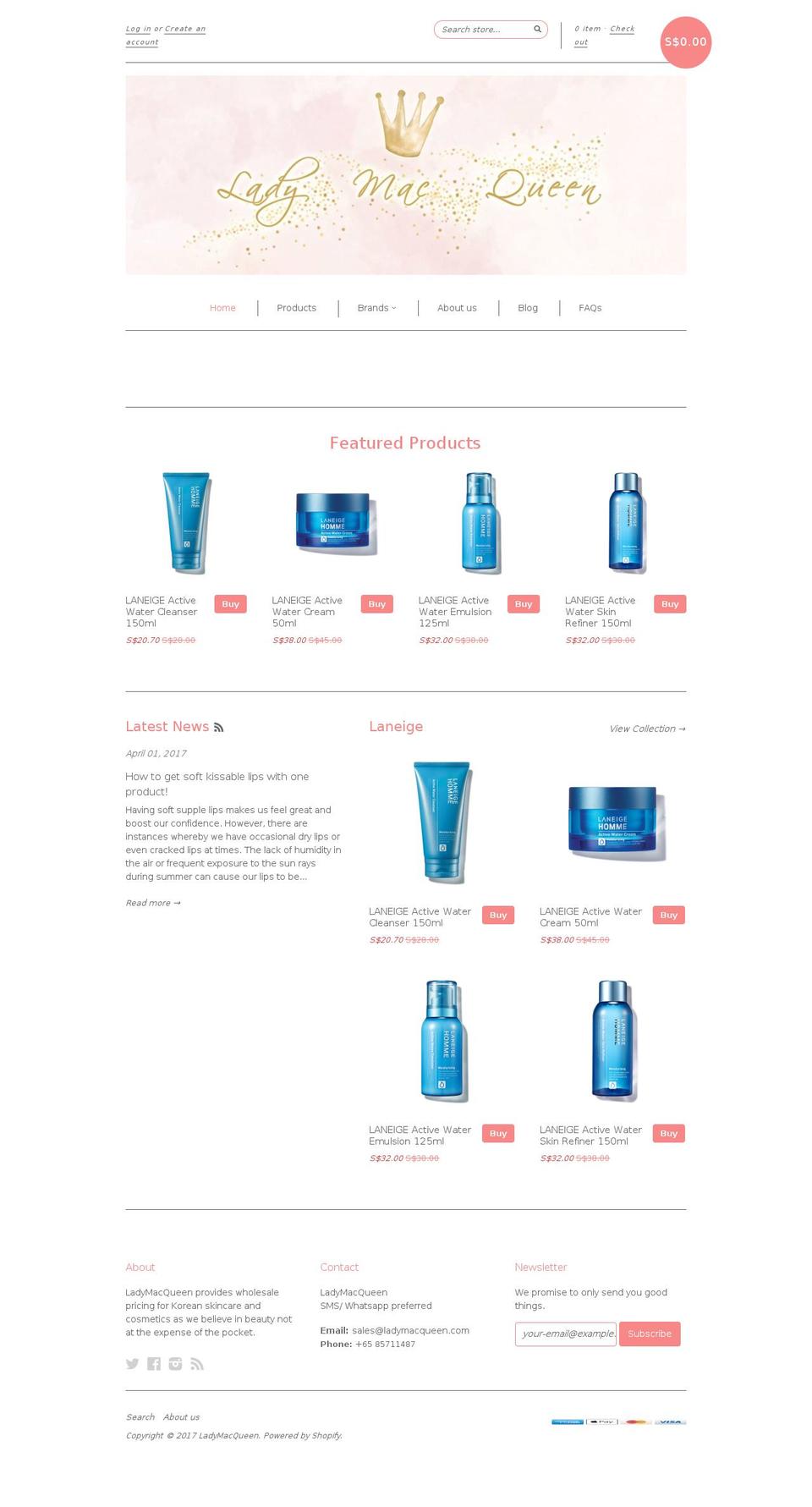 ladymacqueen.com shopify website screenshot