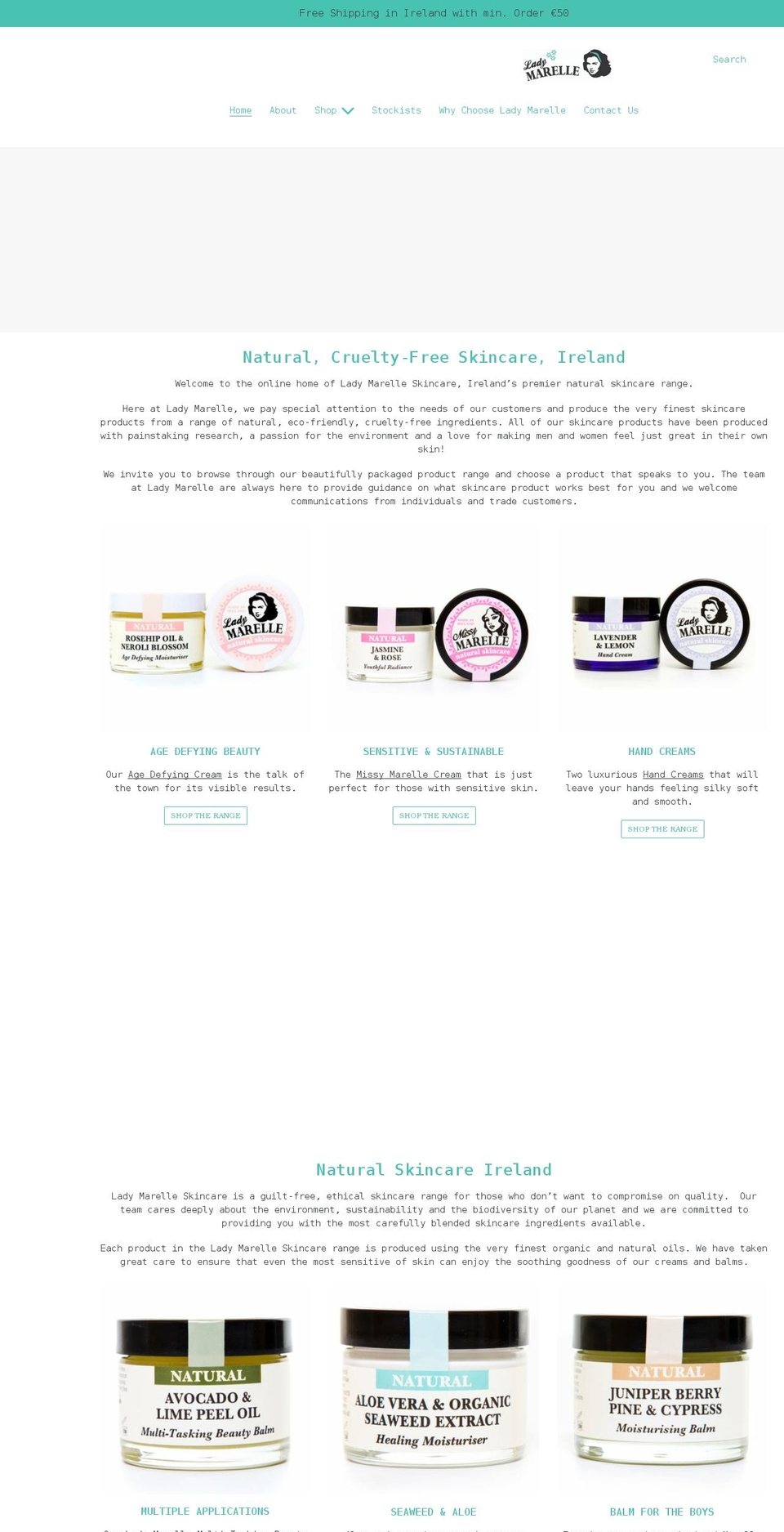 ladymarelleskincare.com shopify website screenshot