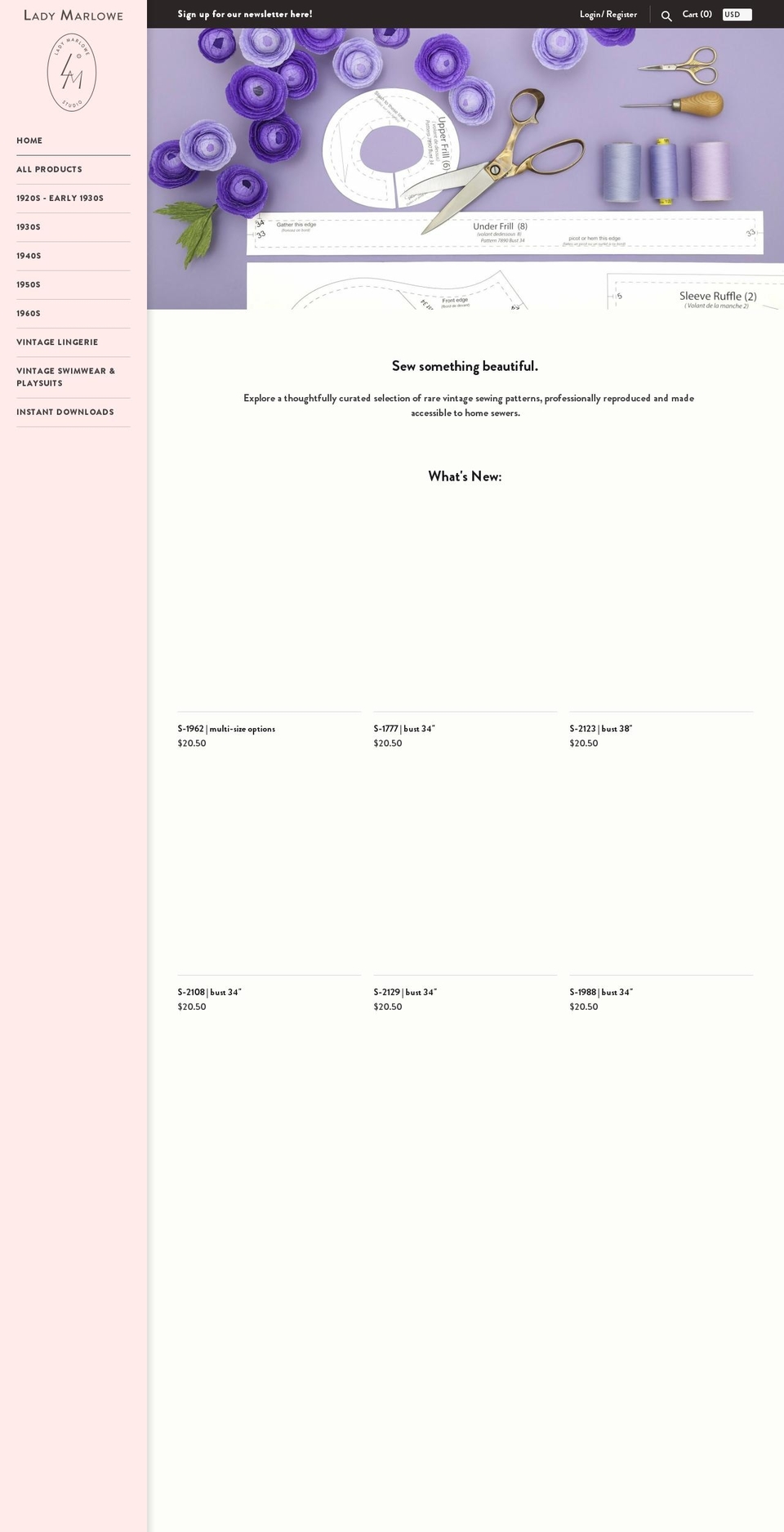 ladymarlowe.com shopify website screenshot