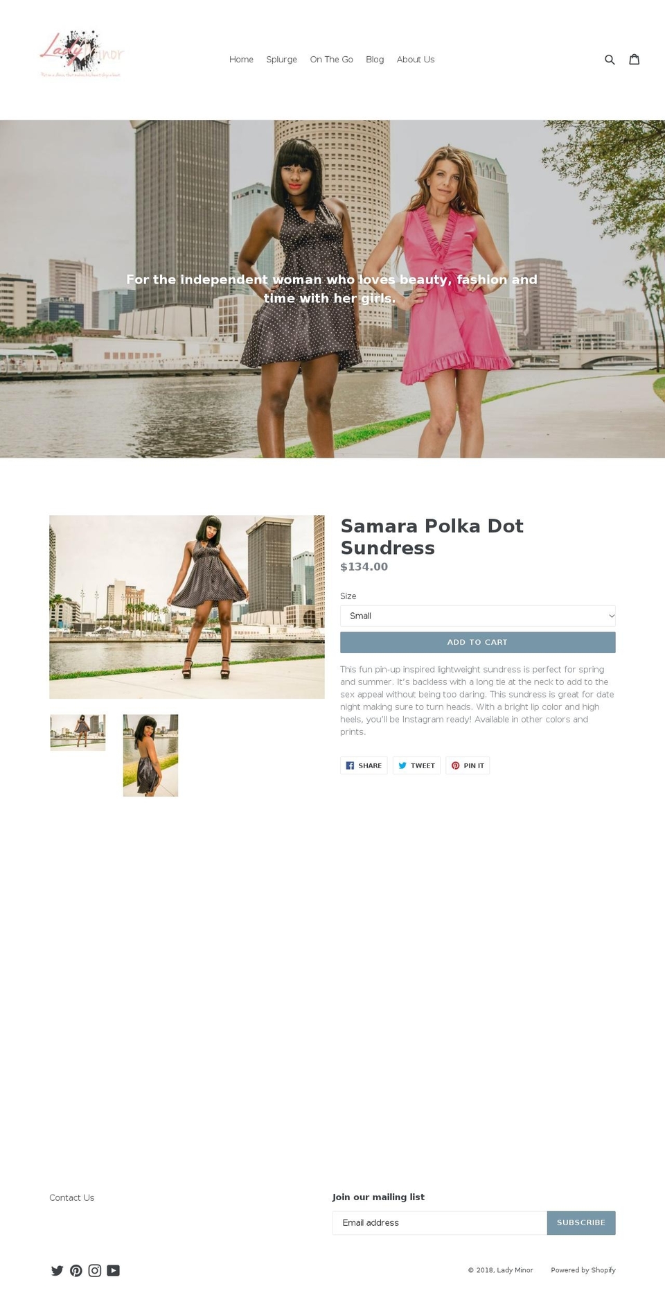 ladyminor.com shopify website screenshot