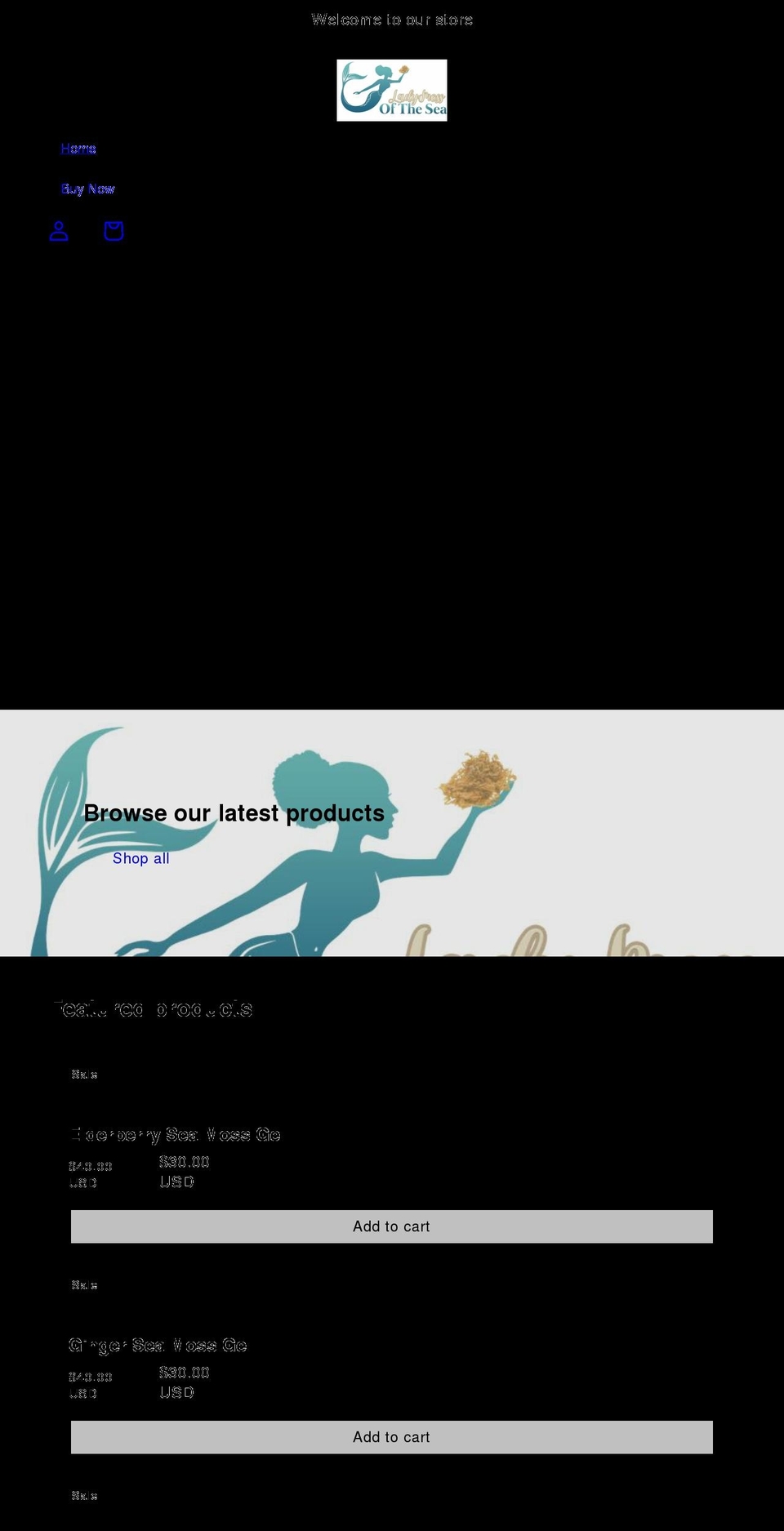 ladymossofthesea.com shopify website screenshot