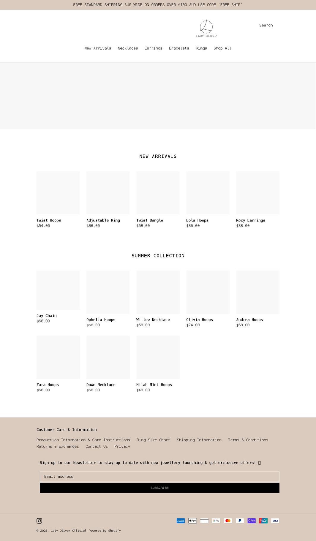 ladyoliver.com shopify website screenshot